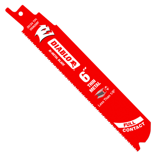 Diablo DS0620BF5 6" Bi-Metal Recip Blade for Thin Metal, 20/24 TPI (Pack of 5)