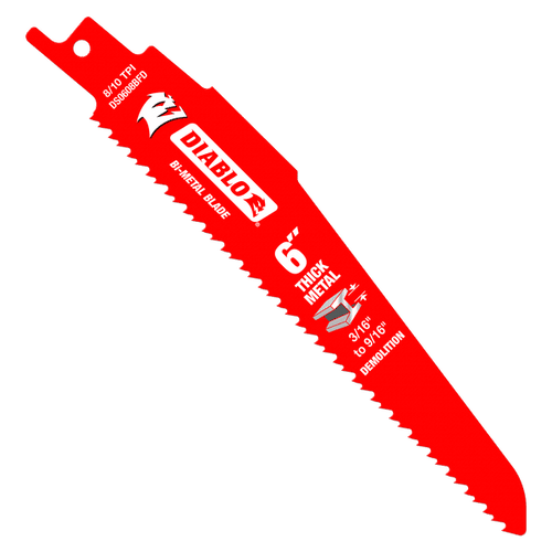 Diablo DS0608BFD5 6" Bi-Metal Recip Blade for Thick Metal, 8/10 TPI (Pack of 5)