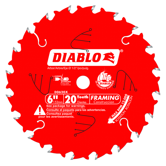 Diablo 6" x 20-Teeth Framing Saw Blade for Wood