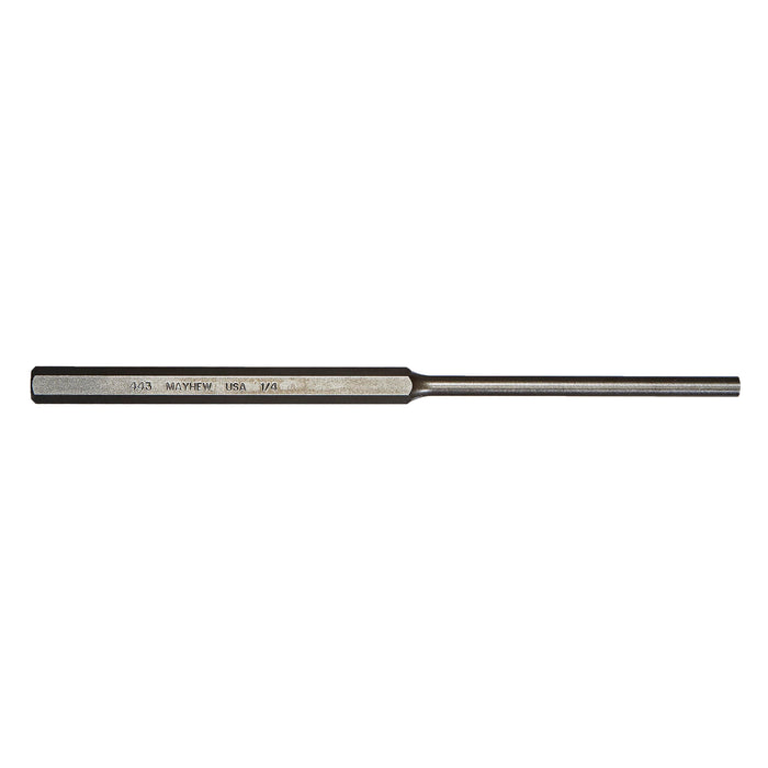 Mayhew Tools 71502 Select 1/4-Inch Pin Punch, Shot Blast Finish 1/4 x 3.5" Pin 8" OAL x 3/8" Body