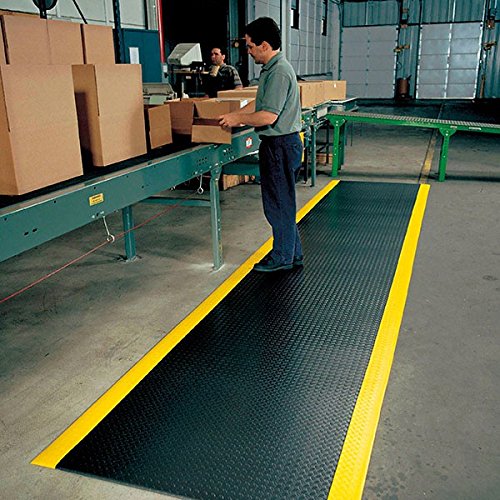 Notrax - 419S0026BY 419 Diamond Sof-Tred W/Dyna-Shield Anti-Fatigue Safety Mat, for Home or Business 2' X 6' Black/Yellow 2'W x 6'L x 1/2" Thick Black/Yellow
