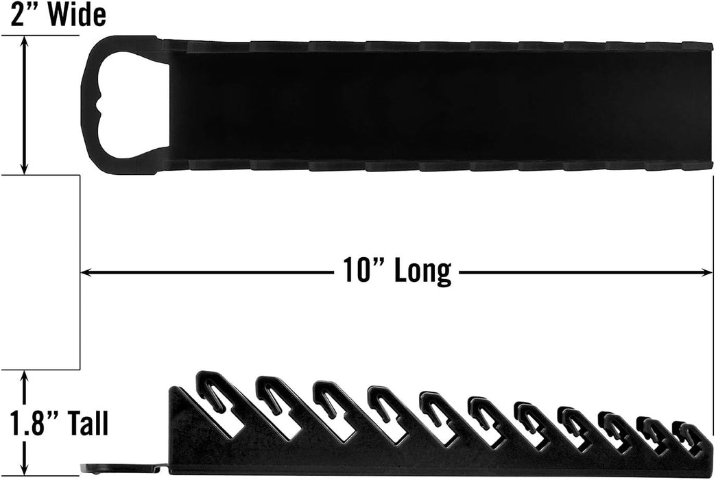 Ernst Manufacturing Gripper Stubby Wrench Organizer, 11 Tool, Black