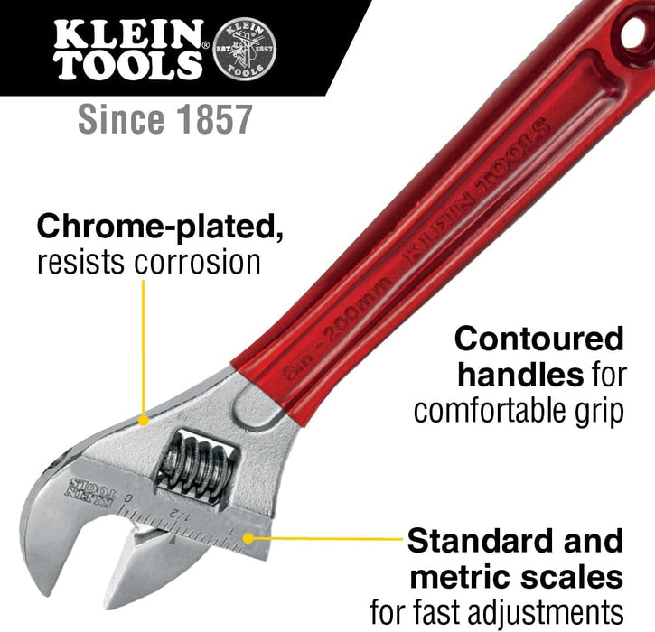Klein Tools D507-8 Adjustable Wrench, Extra Capacity 8-Inch