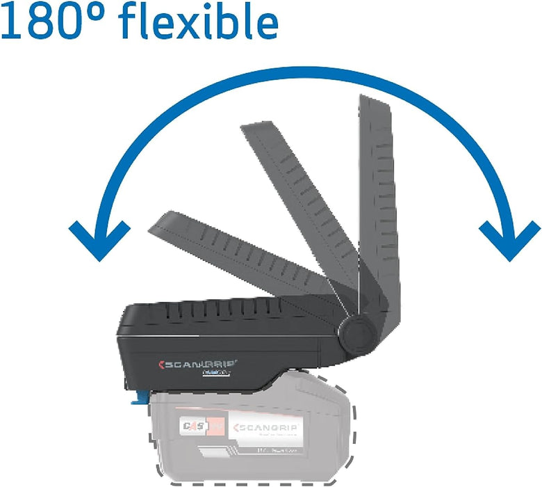 SCANGRIP Basic Connect 1000 Lumen LED Flood Light, Power Tool Battery Operated, Portable, Flexible Lamp Head, Lightweight and Compact Design