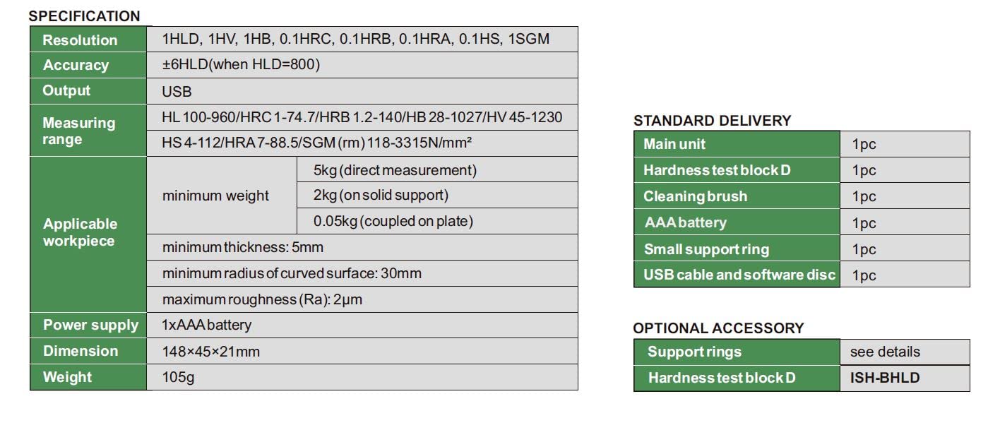 INSIZE HDT-L411 Portable Leeb Hardness Tester