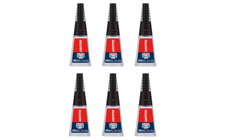 Loctite Super Glue Liquid Longneck Bottle, Clear, 0.35 fl oz Bottle - Superglue for Plastic, Wood, Metal, Crafts & Repair, Cyanoacrylate Adhesive Instant Glue, Quick Dry (Pack of 6)
