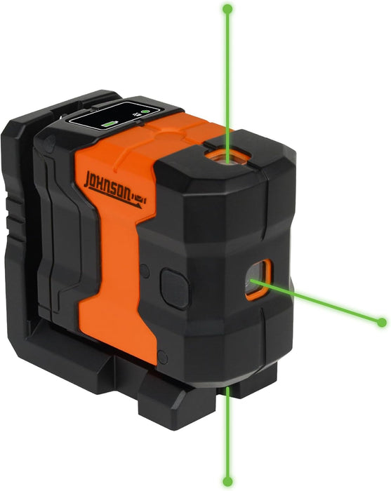 Johnson JDT300-GN3D Laser Level, Self-Leveling Kit 3 Dot Laser with GreenBrite Technology, Magnetic Base, Hard-shell Carry Case, Floor Mount