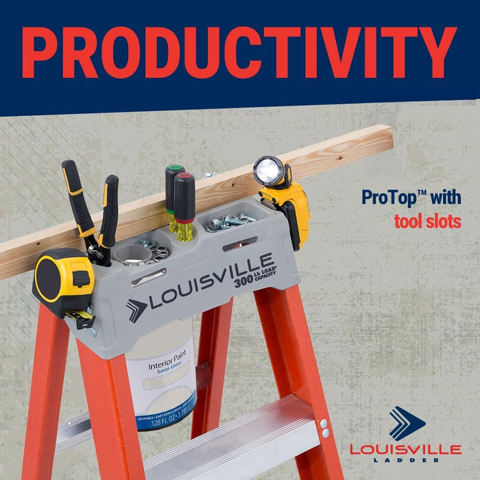 Louisville Ladder 12-Foot Fiberglass Step Ladder, 300-Pound Load Capacity, Type IA, FS1512