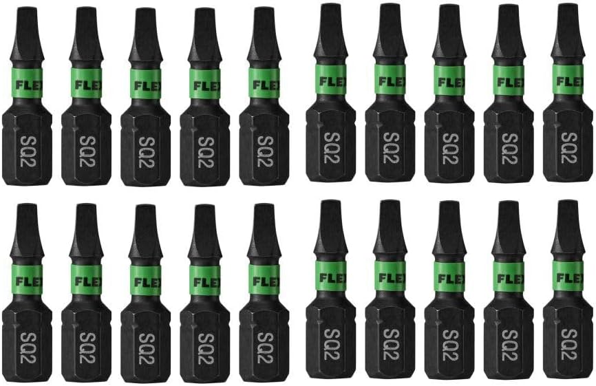 Flex FA101003-20 1" SQ2 Impact Driver Bit, 20 Piece Bulk