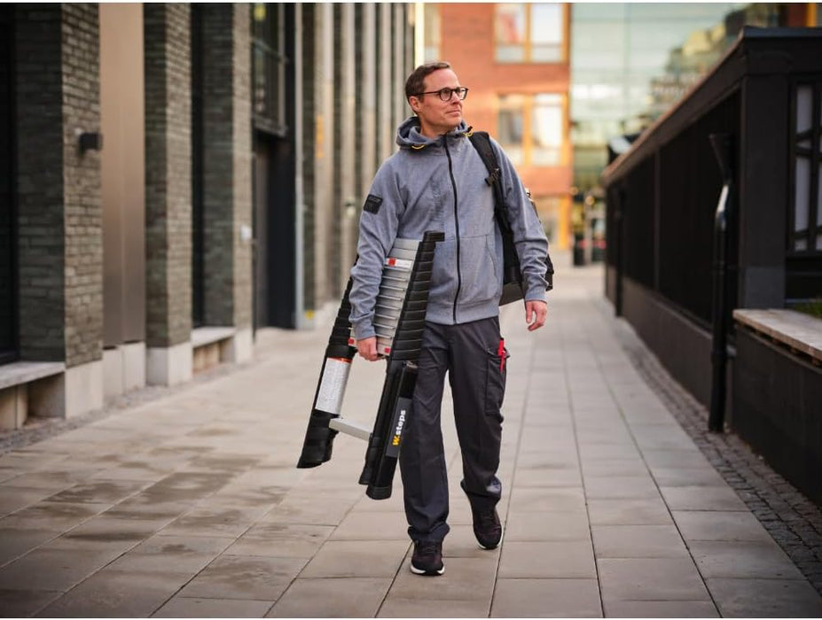 W.steps 72241-785 Prime 13.5 FT, Telescopic Extension Ladder, ANSI Type 1A Certified, incl. stabilizers