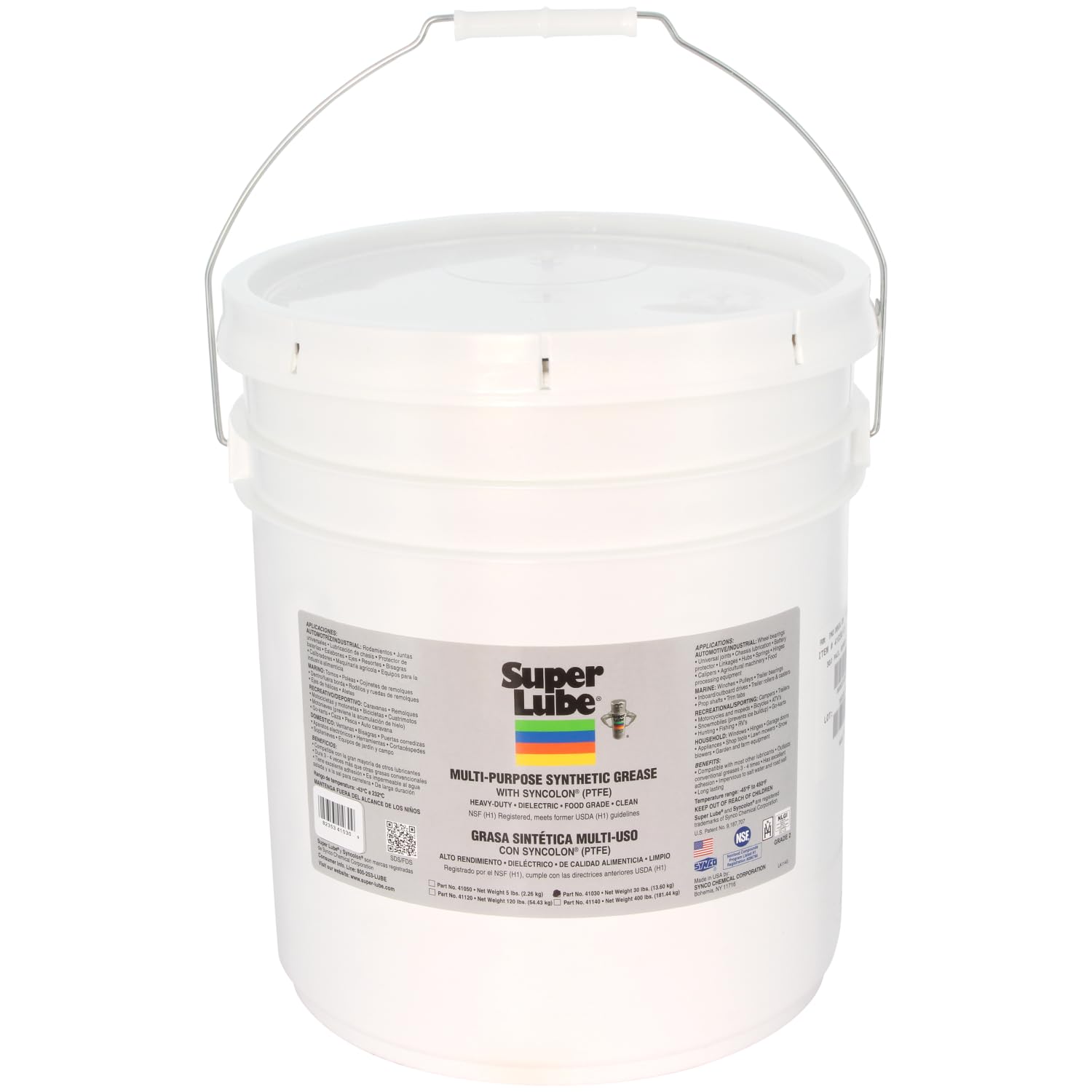 Super Lube Synthetic Grease (NLGI 2), 30 lb Pail, Translucent White ...