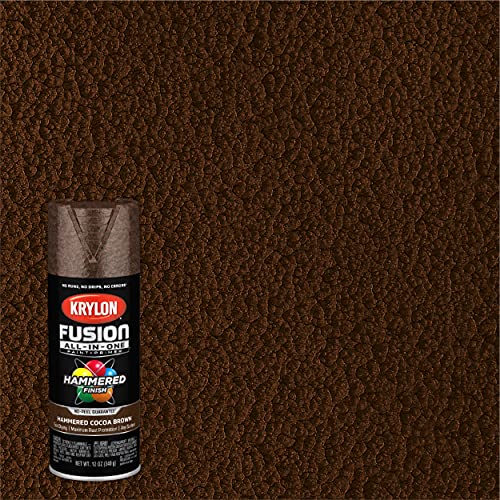 12 oz Krylon K02785007 Cocoa Brown Fusion All-In-One Paint & Primer Spray Paint, Hammered