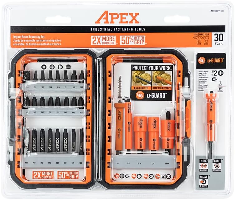 APEX AUGSET-30 Industrial Fastening Tools, Apex Ind 30 Piece U Guard Fastening Set
