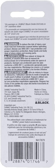 Dewalt DW1308 1/8-Inch Titanium Nitride Split Point Twist Drill Bit, Gold