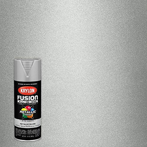 12 oz Krylon K02773007 Silver Fusion All-In-One Paint & Primer Spray Paint, Metallic