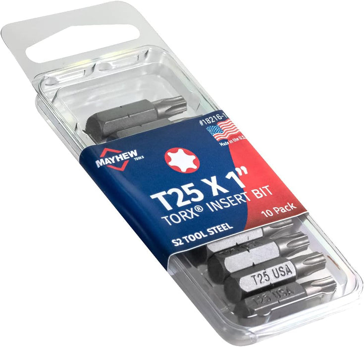 Mayhew Tools 18216-10 USA Torx Insert Bit, T25 x 1" (Pack of 10)