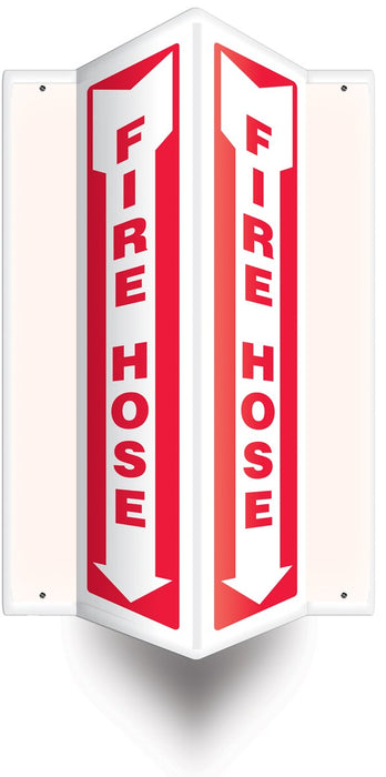 Accuform PSP629 Projection Sign 3D, "FIRE Hose", 0.10" Thick High-Impact Plastic, Pre-Drilled Mounting Holes, Plastic, 24" x 4"