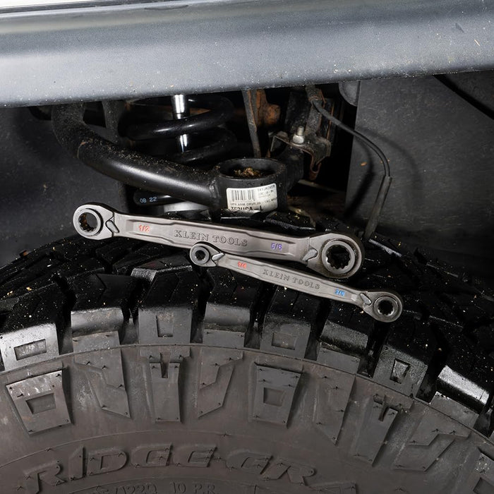 Klein Tools 68216 4-in-1 Ratcheting Wrench Set, SAE, 2-Piece