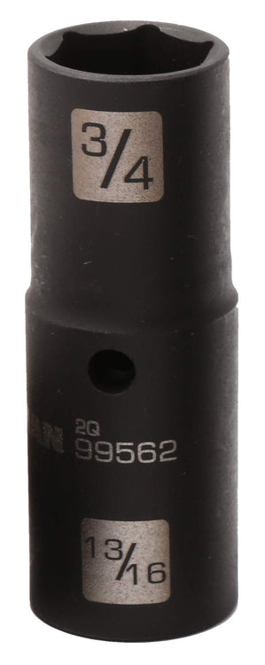 Steelman 99562 1/2-Inch Drive 6-Point 3/4-Inch x 13/16-Inch Thin-Wall Double Ended Impact Flip Socket, Durable Corrosion-Resistant Steel, Laser-Etched Callouts