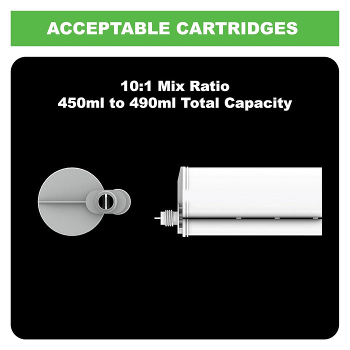 Albion Engineering Company B26T400X10 400 Series B-Line Manual Multi-Component Cartridge Epoxy Adhesive Gun, 10:1 Ratio (490 ml) 26:1 Manual Drive 10:1 (450-490 ml) Carts 7-1/4" x 2-21/32" & 27/32"