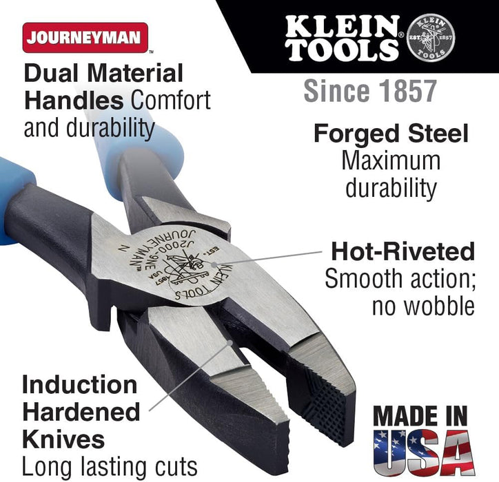 Klein Tools J213-9NE 9-Inch Journeyman Pliers Side Cutting