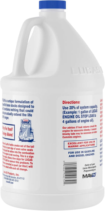 Lucas Oil 10279 Engine Oil Stop Leak - 1 Gallon