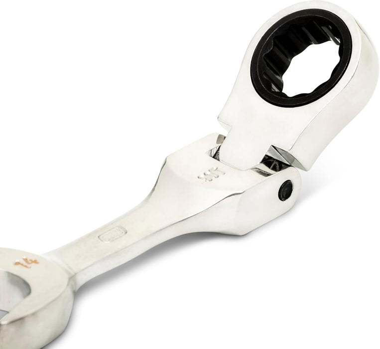 GEARWRENCH 14mm 90-Tooth 12 Point Stubby Flex Combination Ratcheting Wrench | 86864