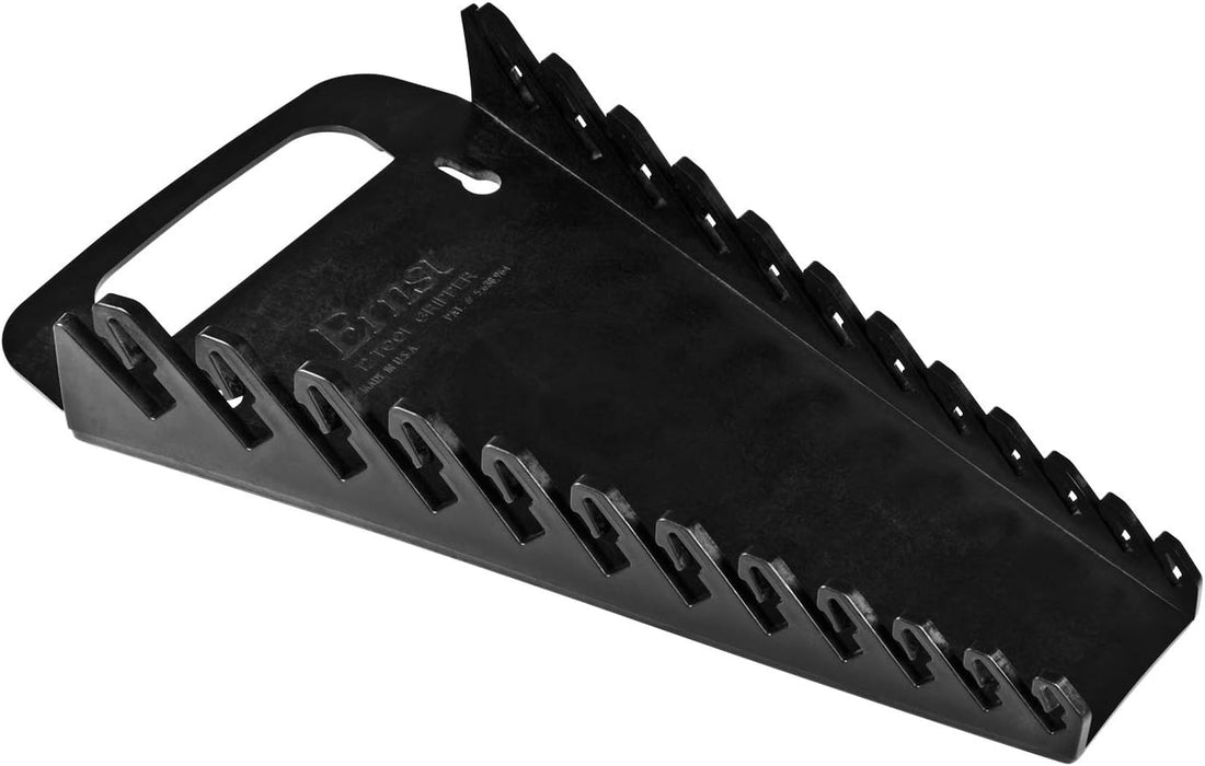 Ernst Manufacturing 5016 Gripper Wrench Organizer with Ergonomic Design, Holds 12 Wrenches, Black