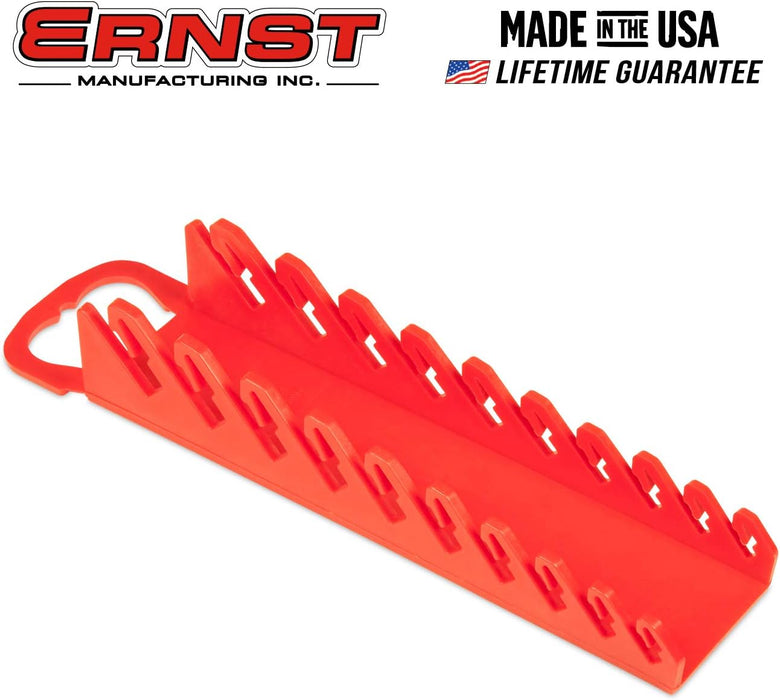 Ernst Manufacturing - E5074 5074-Red Gripper Stubby Wrench Organizer, 10 Tool, Red