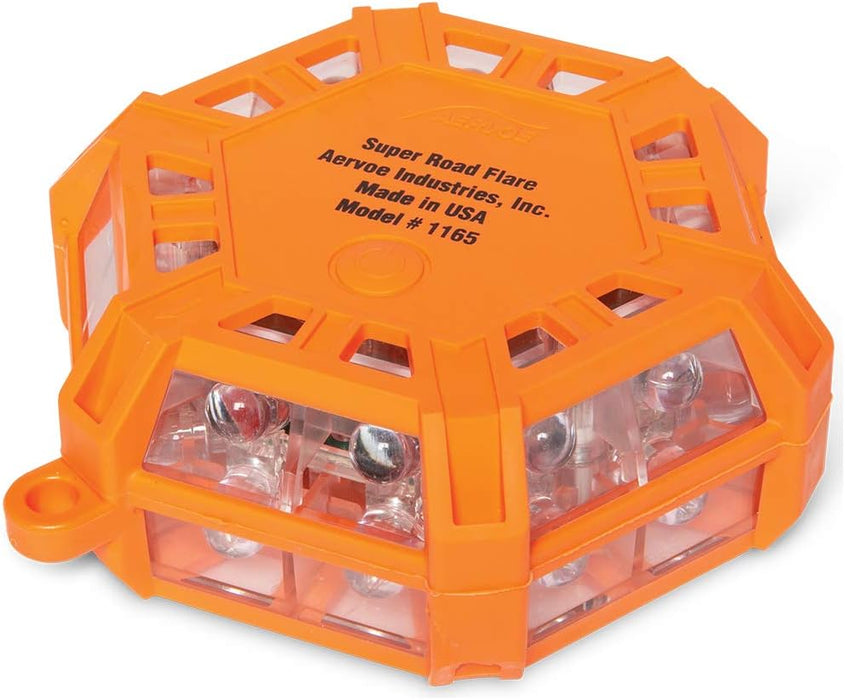 Aervoe (1165) Single Super Road Flare, Red LEDs, Visible Up to 2 Miles, Includes a Magnet to Attach to Metal Surfaces, 24 Super Bright LEDs