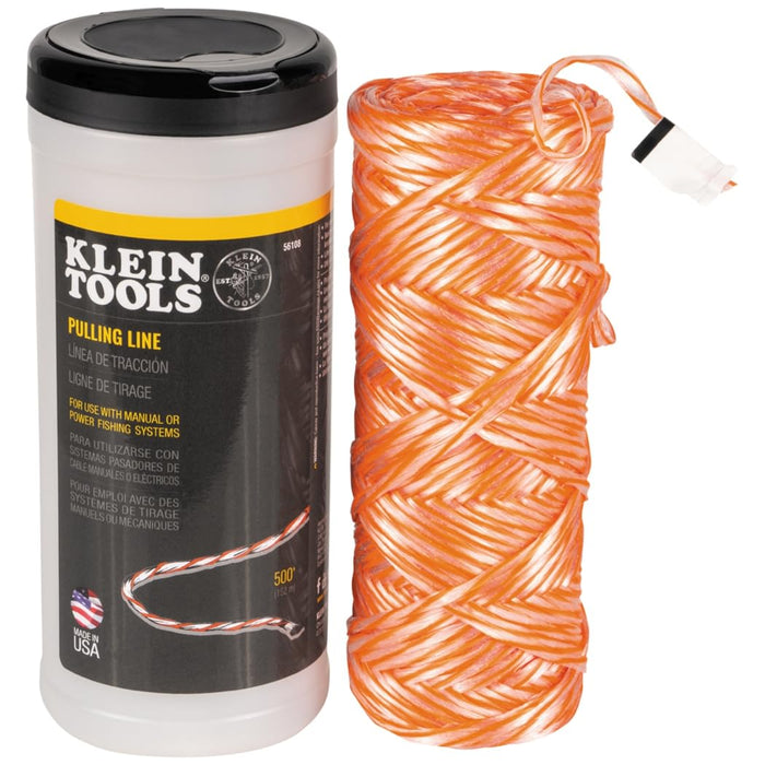 Klein Tools 56108 Poly Pull Line with Orange Tracer 500-Feet
