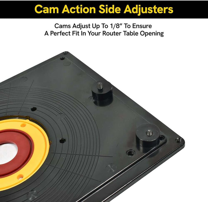 Big Horn 18101 9-Inch x 12-Inch Router Table Insert Plate with Guide Pin & Snap Rings