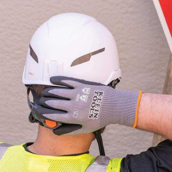 Klein Tools 60585 Knit Dipped Gloves, Cut Level A2, Touchscreen, Large, 2-Pair