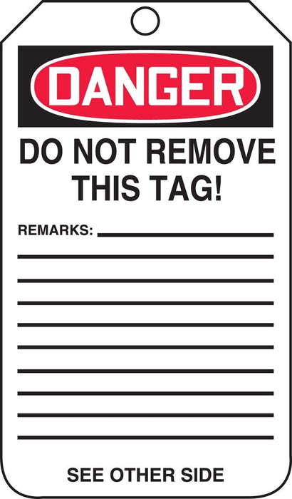 Accuform Signs MDT189CTP Safety Tag, "Danger DO NOT Operate", 5.75" Length x 3.25" Width x 0.010" Thickness, PF-Cardstock (Pack of 25)