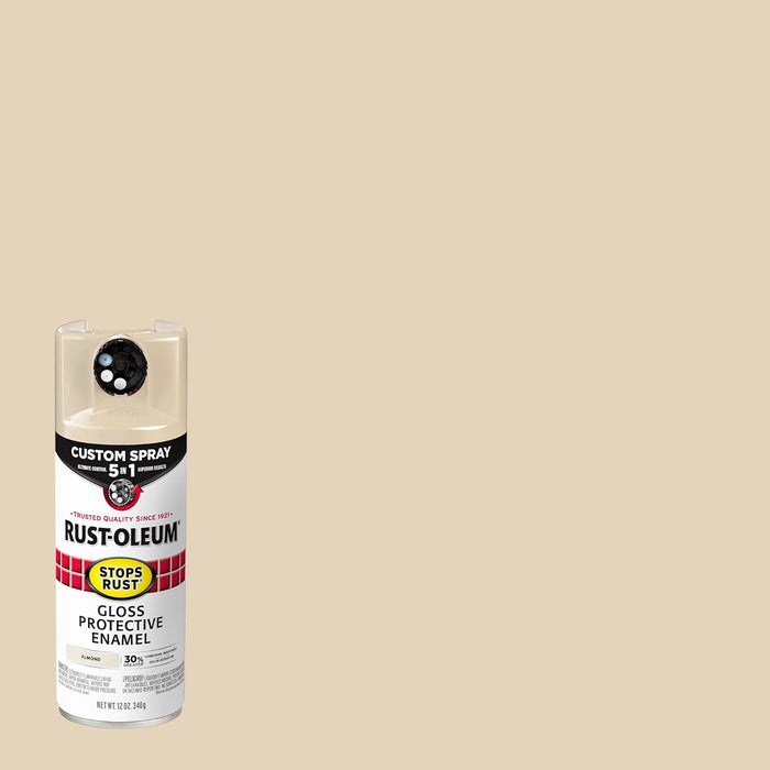 Rust-Oleum 376900 Stops Rust Custom Spray 5-in-1 Spray Paint, 12 oz, Gloss Almond Gloss Almond 12 Ounce (Pack of 1)