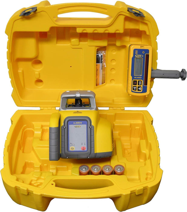 Spectra Precision LL300N Laser Level, Self Leveling Kit with HL450 Receiver, Clamp, Alkaline Batteries