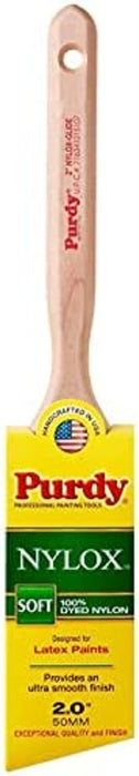 Purdy 144152220 Nylox Glide Angled Sash Paint Brush, Tynex Nylon, 2"