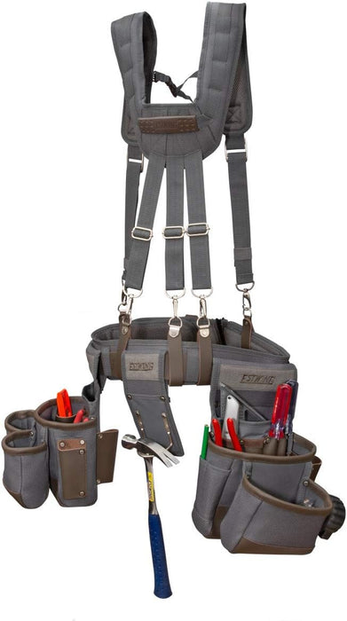 Estwing 94745 13-Pocket Framer's Tool Rig, Durable Construction, Cooling Mesh-Padded Suspenders, Adjustable Padded Belt, Plentiful Storage