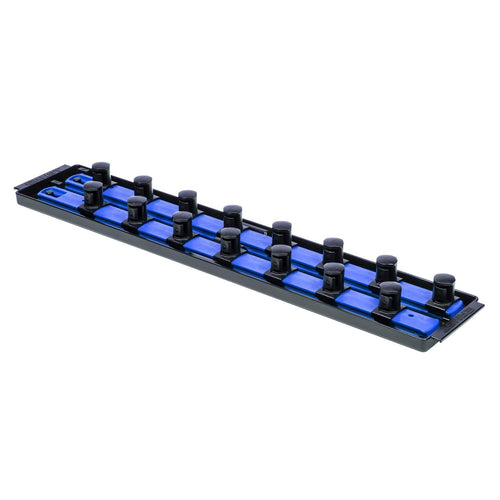 Ernst Manufacturing 19-Inch Socket Boss 2-Rail 3/4-Inch-Drive Twist-Lock Socket Organizer, Blue (8459) - Made in the USA 19-INCH 3/4" Blue