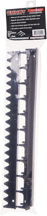 Ernst Manufacturing 6011M Screwdriver Rail Set with Magnetic Backing, 20 Tool, Black 40 Tool Magnetic Backing Black