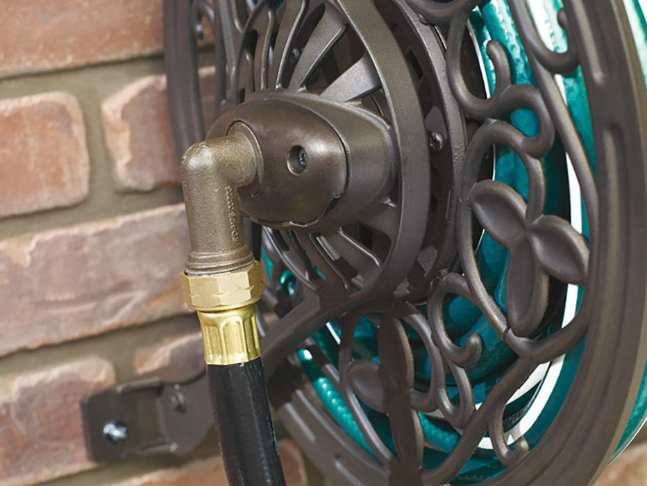 AMES | 2398110 | AMES 2398110 NeverLeak Decorative Wall Mount Hose Reel, Brown