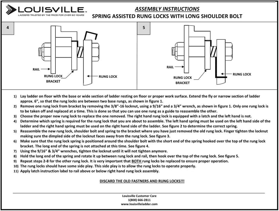 Louisville Ladder PK100D Rung Lock Kit for Aluminum Extension Ladder ...