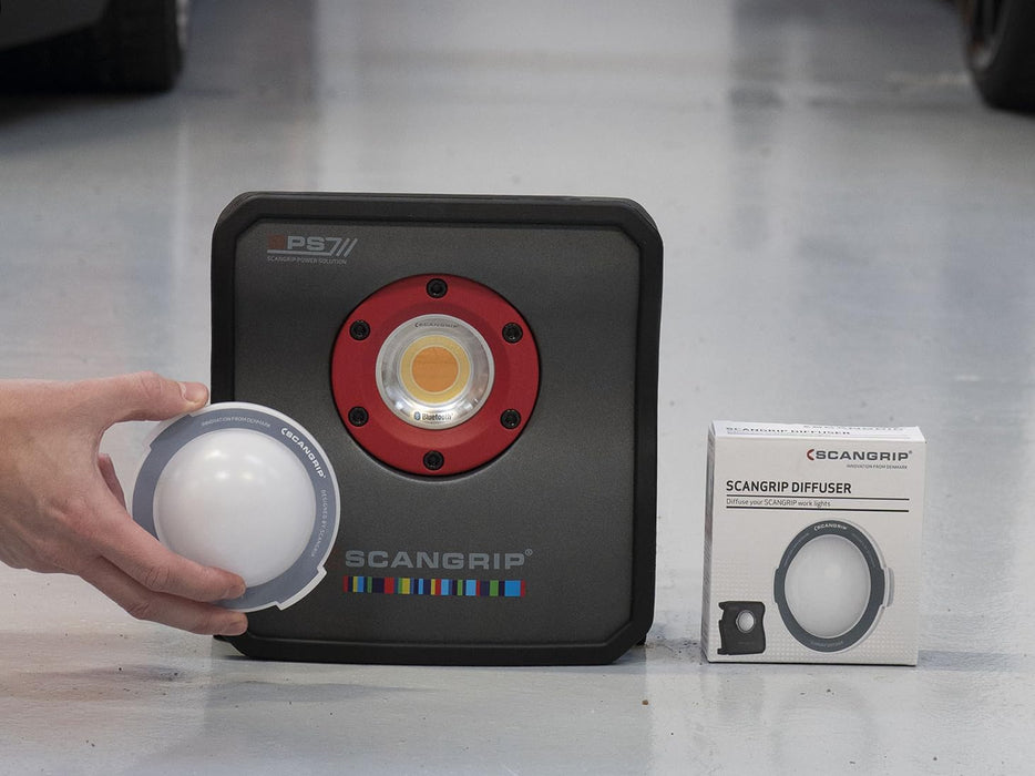 SCANGRIP DIFFUSER, Smooth and Lightweight Cover for Diffusing and Softening Your SCANGRIP LED Work Lights, Built-in Magnets makes it Easy to Mount Direct on Lens, Reduces Blinding and Shadows