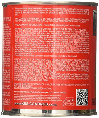 KBS Coatings 65325 Charcoal Metallic Xtreme Temperature Coating - 1 Pint, Charcoal Metallic, 16 Fl Oz (Pack of 1)