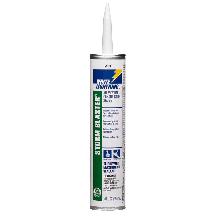 White Lightning W41000010 Storm Blaster All Weather Construction Sealant, White, 10 fl. oz.