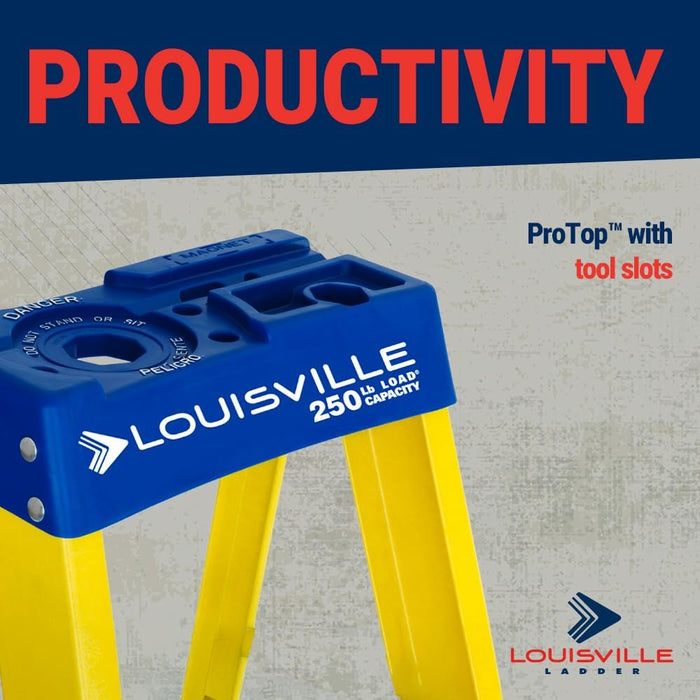 Louisville Ladder FS2008 8-Foot Fiberglass Step Ladder, 250-Pound Load Capacity, Type I