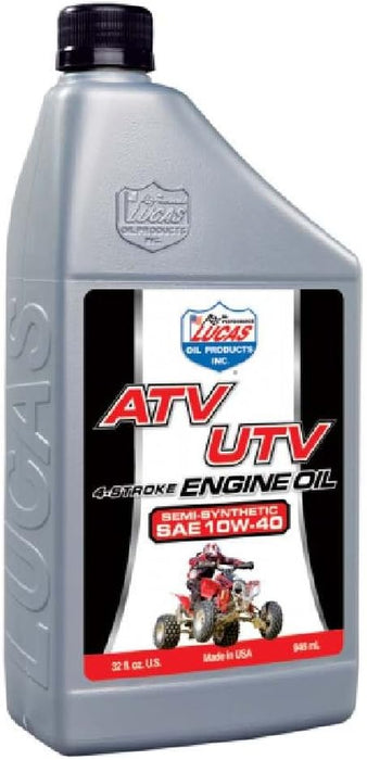 Lucas Oil 10720 Semi-Synthetic SAE 10W-40 ATV Engine Oil - 1 Quart