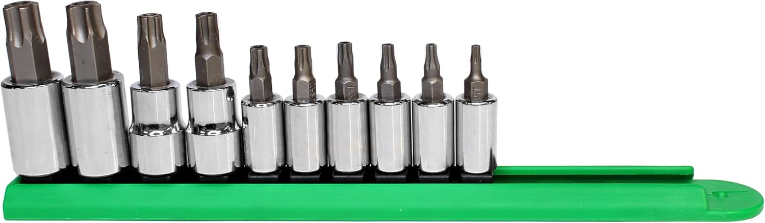 Mayhew Tools 16016 Tamper-proof Torx Plus Socket Bit Set, Chrome Plated, 10-Piece Polished Chrome