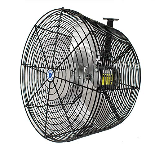 Schaefer VK24-B Versa-Kool Deep Guard Greenhouse Air Circulation Fan - 24� HAF Wall Mount Fan w/T-shape Mount - Made in USA - 1/2 HP, 7860CFM - Black