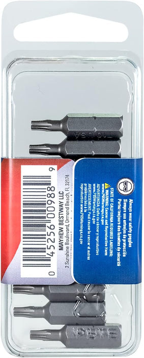 Mayhew Tools 18213-10 T10 x 1" Torx Insert Bit (Pack of 10)